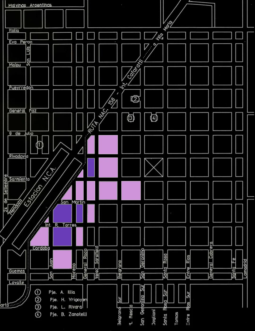 Mapa de Cobertura RE NET (Oscuro)